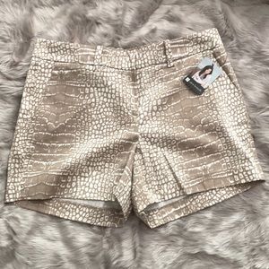Nude snake print shorts
